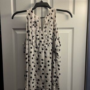 Polka Dot Sleeveless Top - Black and White
